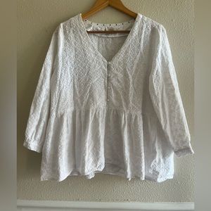 Barbour Bindweed Cotton Eyelet white Top size 12